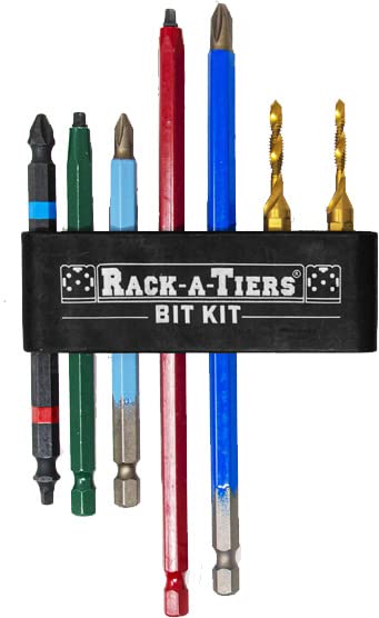 Rack-A-TiersBit Kit -includes 7 pcs, Screwdriver bit set for Power drill (Finishing Kit) (72710)