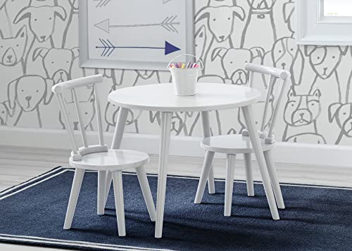 Delta Children Homestead Kids Table & 2 Chairs Set - Ideal For Arts & Crafts, Greenguard Gold Certified, Bianca White #TOP1