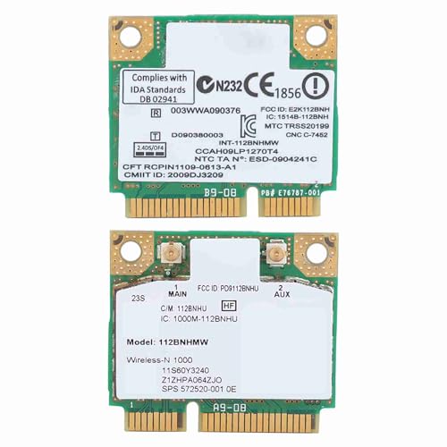 ASHATA Network Card, Mini PCI-E 300Mbps Network Card For Intel Link1000 N1000 112BNHMW, Card For T420S/X220/T520, Multicolor