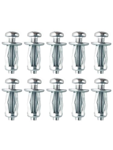 10 Pcs Cavity Wall Fixings Anchors, M5*25 Heavy Duty Metal Hollow Wall Fixings Anchors Plugs Expansion Screw Bolts for Drywall Plasterboard