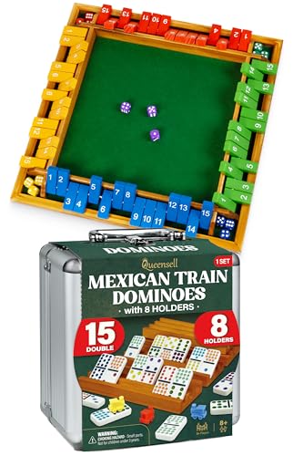 Mexican Train Double 12 + Shut the Box para 4 jugadores