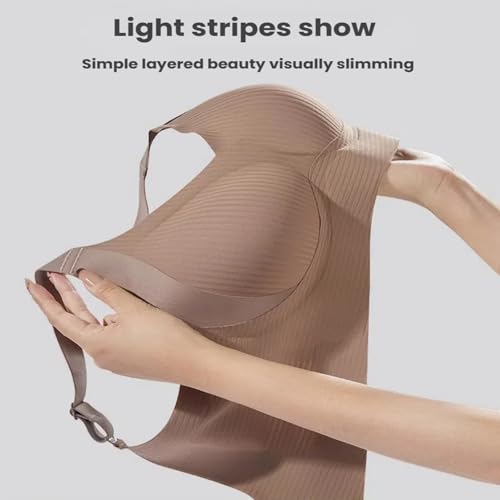 Submarinen-S Bra, Recentof Bra, Women's Ribbed Adjustable Wireless Bras, Wide Side Wings Sculpted Curves 5