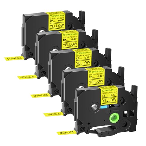 5 Pack TZe-S631 TZ-S631 12mm 0.47 Extra Strength Tape Black on Yellow