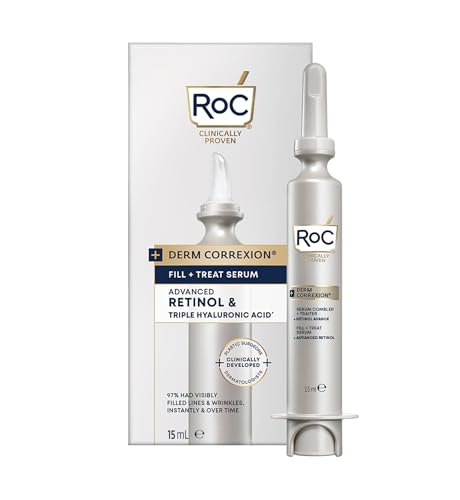 RoC Derm Correxion Fill + Treat Retinol Serum | Sérum Facial com Ácido Hialurônico | 15 ml