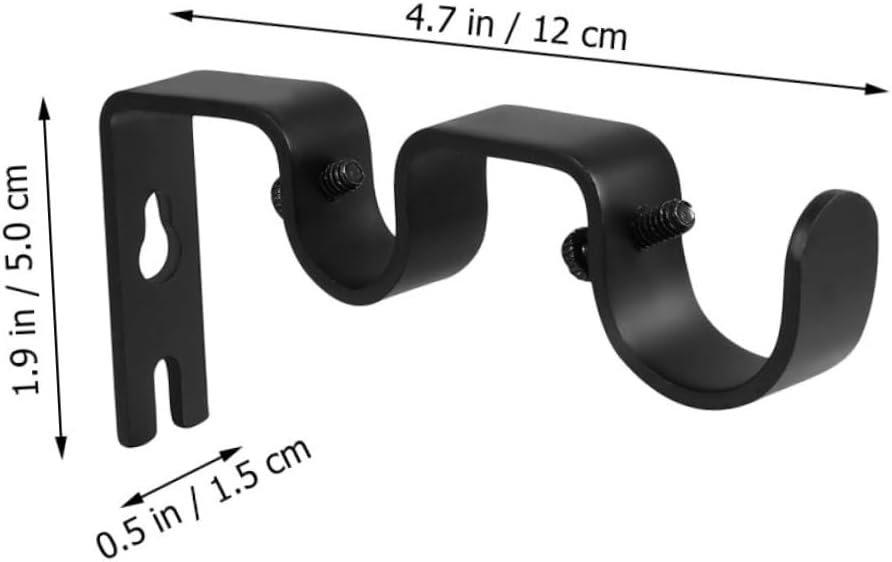 4pcs Adjustable Curtain Rod Holders Extendable Brackets for Single Rod Support Enhanced Thickness for Stability Modern Design for Home Windows Versatile Use