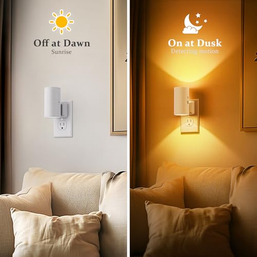 Image of Amber Night Lights Plug into Wall, Dimmable Night Light Plug in, Modern Night Lights Auto On /Off, Amber Night Light 2000K, 0-100LM Adjustable Brightness Nightlight for Hallway Bedroom, 2 Pack