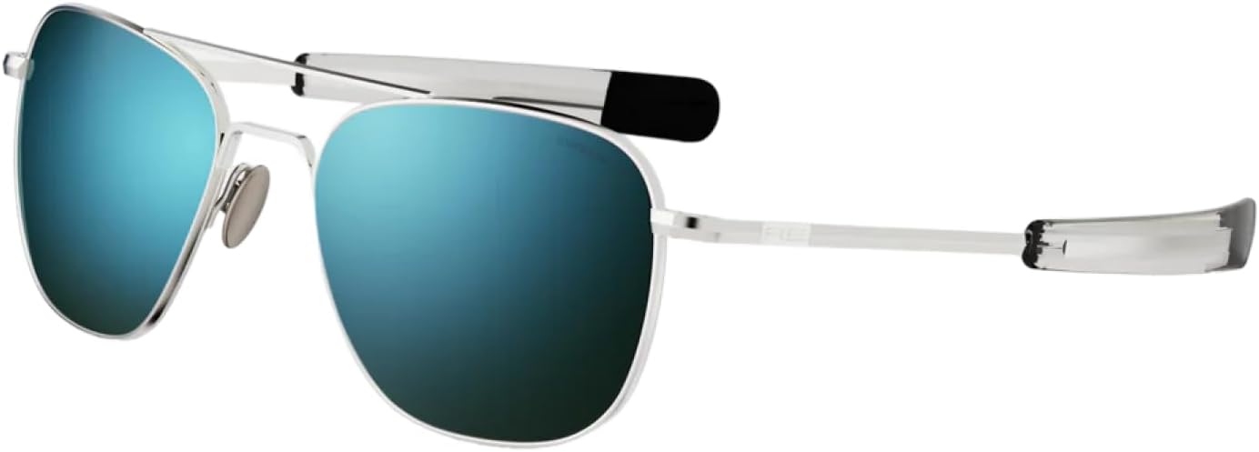 Randolph Eyewear Aviator Sunglasses for Men & Women – Non-Polarized & Polarized Lenses 23k Wht Gold UV Protection Sunglasses, Cobalt, 58mm