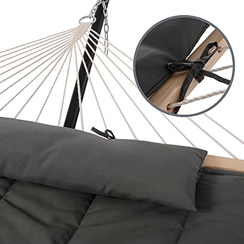 Image of SUNCREAT Hammocks for Outside, Two Person Hammock for Patio, Garden, Porch, Outdoor, Dark Grey