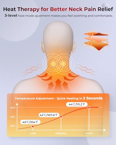 Image of FliKEZE Heated Neck Stretcher with Red Light Therapy, Wireless Cervical Traction Device for TMJ Pain Relief and Shoulder Relaxer, Neck Traction Massager Pillow for Home /Office Used, FSA HSA Eligible