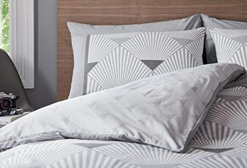 Gaveno Cavailia Metro Luxurious Bed Set with Duvet Cover and Pillow Cases, Polyester-Cotton, King - Grey