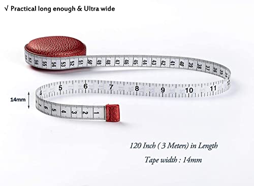 3m/120 Tape Measure Body Measuring Tape for Body Cloth Tape Measure for Sewing Fabric Tailors Medical Measurements Tape Dual Sided Cloth Tailor Craft Ruler Retractable (Black+Red)