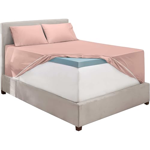Image of Hearth & Harbor Extra Deep Pocket Queen Sheet Set, Blush Pink