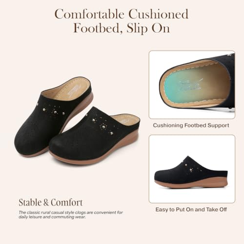 Image of SHIBEVER Clogs for Women Mules Comfortable: Slip On Closed Toe Casual Shoes | Cushioned Footbed All-Day Comfort Non Slip Platform Dress Shoes Breathable Upper for Walking Work Business Office Travel