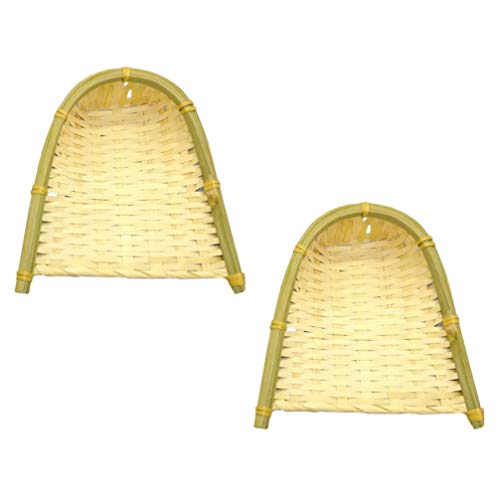 Cabilock Lot de 2 passoires en bambou tissé - Panier de rangement pour fruits et aliments
