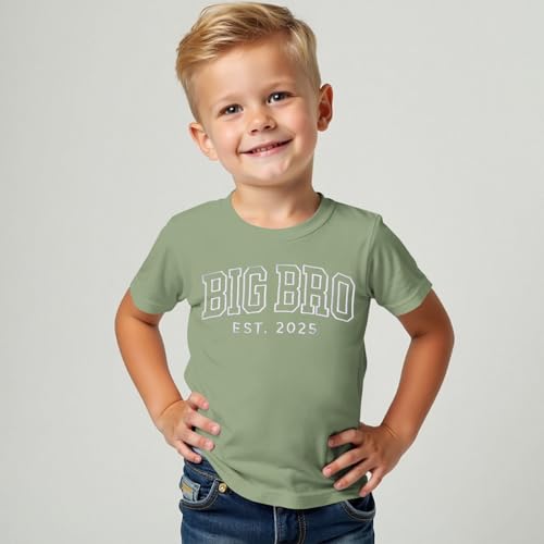 Big Brother Shirts Toddler Baby Boy Embroidery Big Bro Est. 2025 T-Shirt Summer Short Sleeve Tees Announcement Tops4