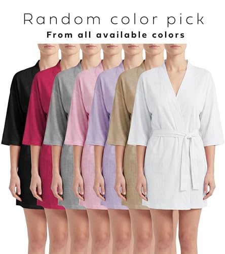 Image of Women's Kimono Robes Lightweight Bath Robe | Soft Sleepwear V-Neck Ladies Nightwear - Coverup | Multi-Packs & Colors