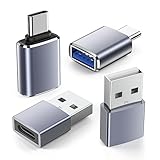 USB to USB C Adapter-4 Pack,【2*Type C Female to A Male Charger Converter】&【2*USB C Male to USB Female】 OTG Adapter for iPhone 15 Pro Max 14 13 12,Apple Watch Ultra 8 9,AirPods,iPad,Samsung S23