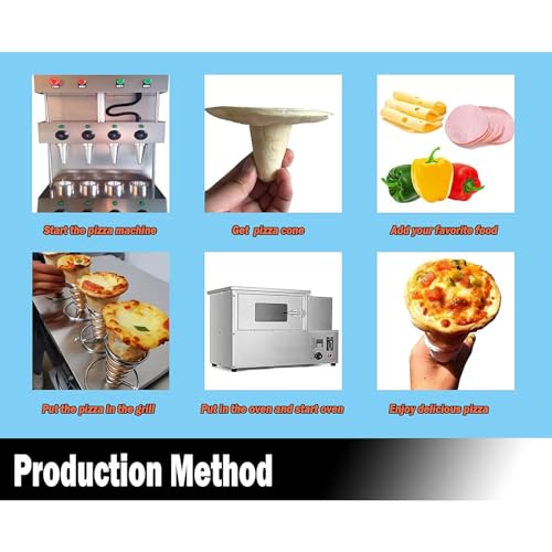 STMKB Pizza Cone Maker, Commercial Pizza Cone Oven with 5 Rotating Racks, Output: 12 Pieces/4 Minutes, Even Heating