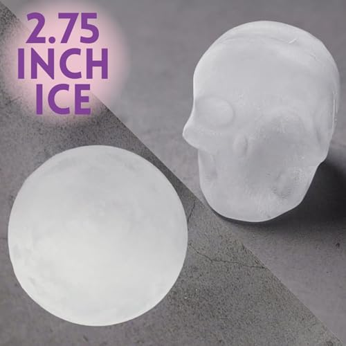 Molde de silicona para hielo Skull y esfera azul 4 piezas miniatura 5