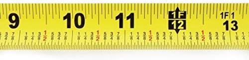 Edward Tools Power Lock Retractable 25 Foot Tape Measure with Fractions - Hi-Viz Tape for Easy Read - Power Lock Button to lock in measurement - Quick Retract Release - Steel Belt Clip