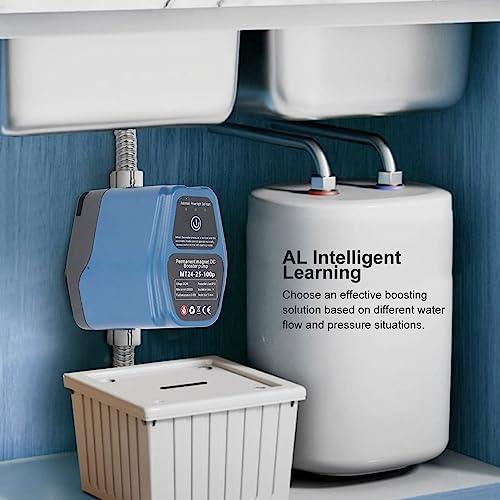 Pompa Booster Pressione Acqua, 100W 24V 25L IP56 Pompa Booster Doccia Automatica con Rilevamento Intelligente 100V 240V per Uso Domestico con Funzionamento Silenzioso (Spina