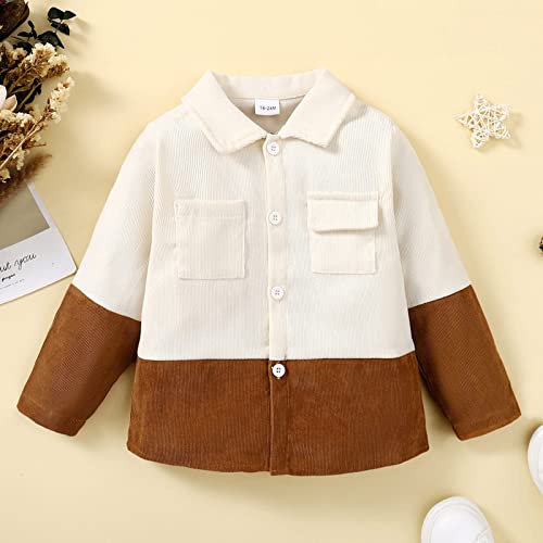 1 to 6 Years Kids Warm Outwear Toddler Boys Girls Long Sleeve Patchwork T Shirt Coat Tops Clothes With Pockets2