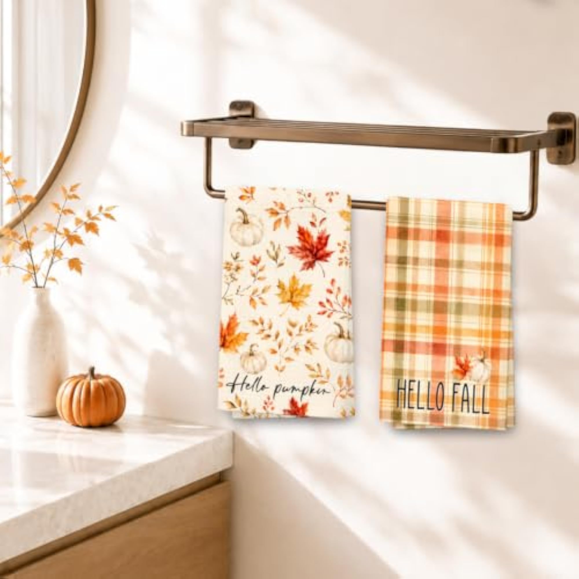 Fall Kitchen Towels Set of 2, Autumn Decor Gift