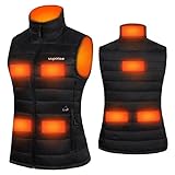 uupalee Women's Heated Vest with Battery Pack Lightweight Warm Jacket Winter Slim Fit Coat Waterproof Fishing Vest-L