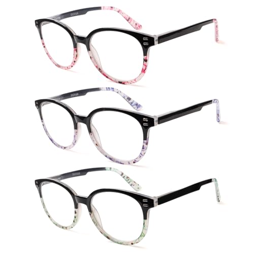 Image of SIGVAN 3 Pack Reading Glasses Spring Hinge Stylish Readers Black /Tortoise for Men and Women
