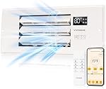 VIVOHOME Register Booster Fan - 4'' x 12'' Opening with Adjustable Louver - Smart Thermostat & 10-Speed Bluetooth App Control - AC Vent Fan for Floor, Ceiling, Wall - Quiet Operation (White)