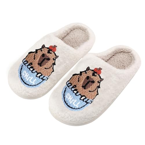Image of Women's Men's Cute Frog Slippers Fuzzy Memory Foam Kawaii Cartoon Animal Slippers Winter Warm Fluffy Shoes