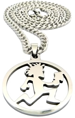 Jugallo Hatchetman Necklace Stainless Steel Hatchetman Pendant Charm High Polished Choose Chain Insane Clown icp necklace hatchetman juggalo jewelry for Women and Men,clown pose merch (Hatcheman 1)