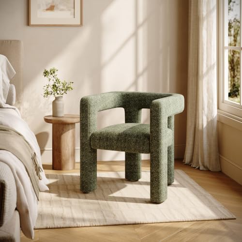 Image of BELLEZE Set of 4 Lisbon Upholstered Dining Chair - Green