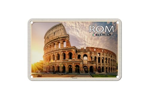 Laccato opaco Targa in metallo, 18 x 12 cm, Roma Italia, motivo: Colosseo – DekoNo7
