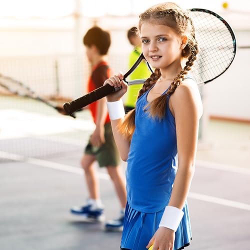 Image of Bememo 12 Pack Wristbands Sweatband for Women Men, Neon Colored Sport Wrist Bands, Tennis Football Basketball Sweatbands, Moisture Wicking Arm Bands for Working Out