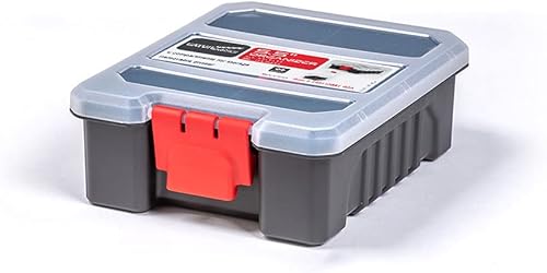 Miniatura 3 de Práctica caja de herramientas con cerradura de 16 pulgadas con dos organizadores de 5.5 pulgadas, múltiples compartimentos, divisores extraíbles,