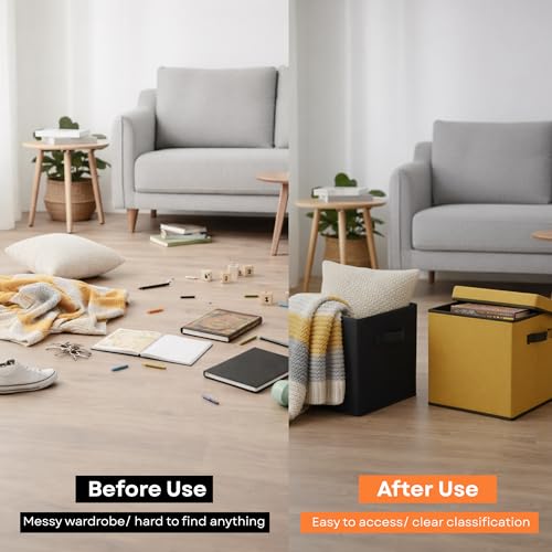 Image of Sopent Foldable Storage Boxes (Yellow Lid)