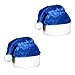 Windy City Novelties (2 Pack) Blue Plush Holiday Christmas Santa Hats