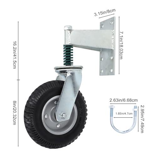 Roue d'assistance de portail réglable et support robuste 600 Lb - 7
