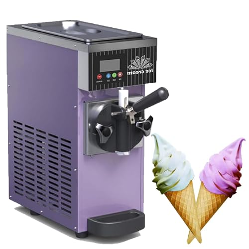 Máquina para hacer helados, 450 W, máquina de servicio suave con preenfriamiento y limpieza automática, capacidad de 2,5 L para restaurantes y bares de aperitivos