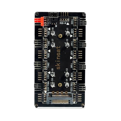 Image of ARGB and PWM hub12V 4Pin PWM & 5V 3Pin ARGB with SATA Power 2-in-1 Hub 8 Way Sync CPU Cooling Chassis Fan Hub Addressable RGB Lighting for Extended Motherboard Interface (12V 4pin (2-in-1))