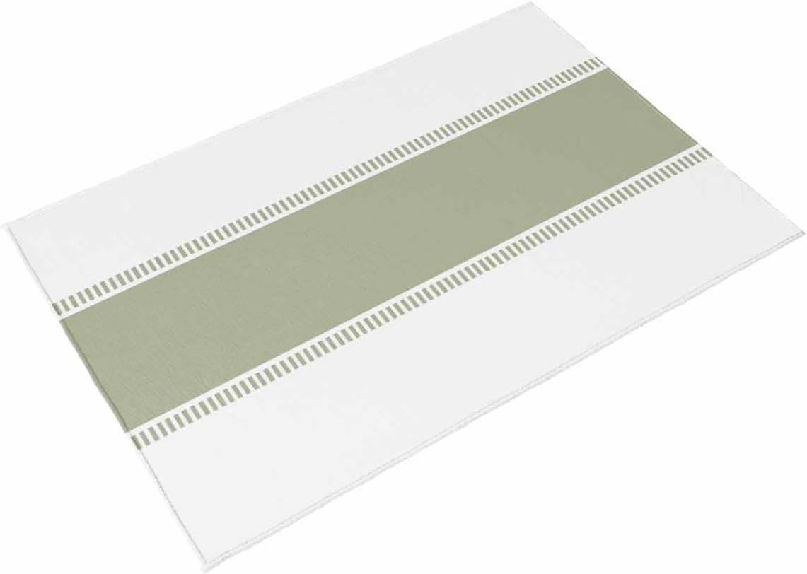 Outdoor Rug 4x6 ft Sage Green Outdoor Large Area Rug Non Slip Rubber Stripe Washable Front Door Mat RV Rug Camping Carpet Patio Outdoor Rugs for Backyard Balcony Deck Porch Indoor Outside