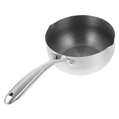PartyKindom Cazo Inoxidable con Revestimiento Antiadherente y Diseño de Panal Sartén Pequeña para Freír Huevos y Cocinar Cocina de Inducción Fácil de Limpiar y Duradera