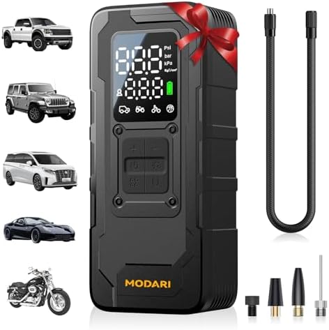Tire Inflator Portable Air Compressor - 4X Faster 160 PSI Portable Air Pump for Cars - Cordless Tire Inflators with Gauge - Portable Tire Inflator for Car, Pickup, Bike and More