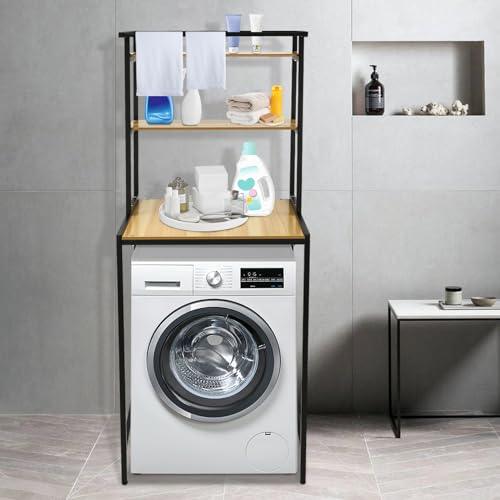 Étagère de rangement pour sèche-linge et machine à laver pour optimiser les petits WC - 5