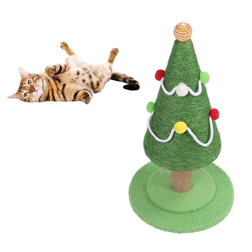 Tiragraffi per Gatti in Stile Albero di Natale con Materiale in Sisal, Protezione dei Mobili, Struttura Stabile Tiragraffi per Gatti per Interni Domestici (Medio: 30 X 47 cm/11,8