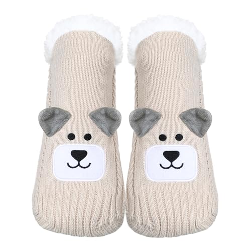 Image of ZYZX Cute Animal Slipper Socks for Women with Grips,Fuzzy Socks Indoor