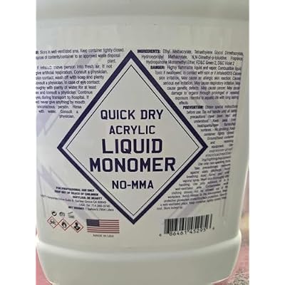 EMA Monomer Nail Liquid Quick Dry Non-Yellow Fast Set 1 Gallon 128 Fl. Oz. with FREE REFILL Bottle, Low Smell, Purple Color, Seal Plastic Bottle for Nail Art Creation