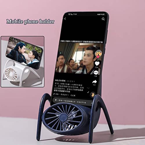 Met Nachtlampje Kleine Tafelventilator Mobiele Telefoonhouder Usb Auitenventilator Met Licht 3 Snelheden Windaanpassing… - Image 3