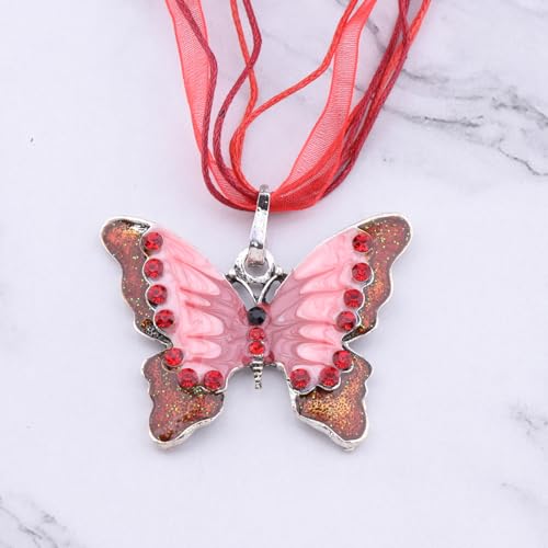 Image of FEELMEM Crystal Rhinestone Butterfly Brooch Pin Blue Color Butterfly Brooches for For Women Wedding /Banquet /Birthday Party